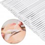Perii cu microfibra pentru gene false fir cu fir  Albe 100 bucati - 06123